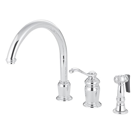 Kingston Brass KS7821TLBS Single-Handle Widespread Kitchen Faucet, Polished Chrome KS7821TLBS